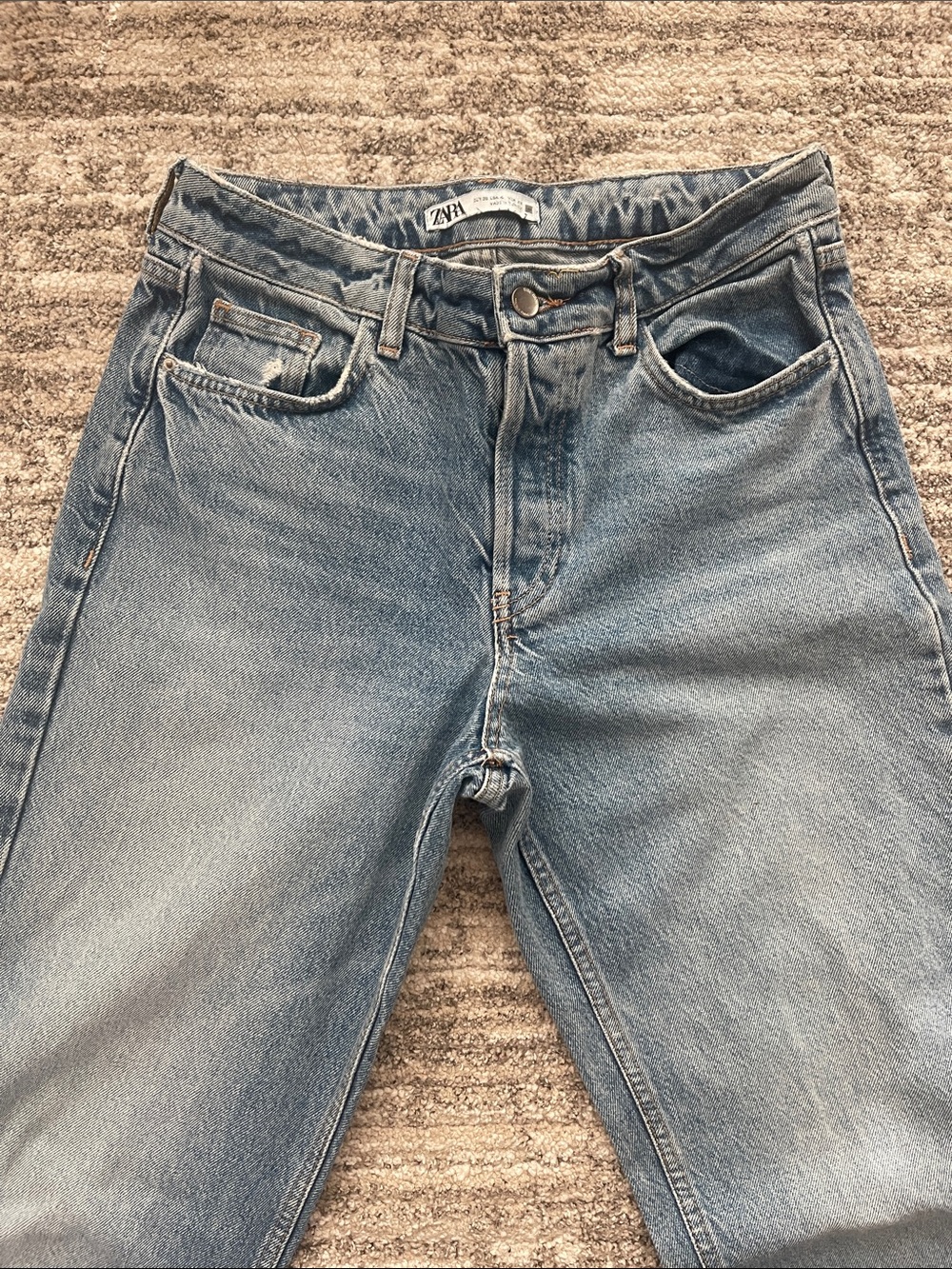 Zara Light Wash Straight Jeans